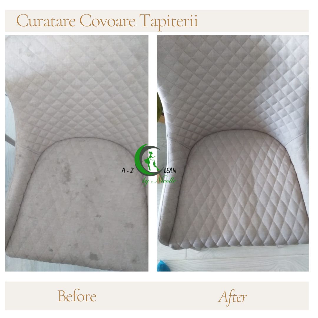 Scaun tapițat - Înainte și după curățare
